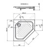 Поддон акрил пятиугольный Nova Penta 1000х1000х150 с противоскользящим покрытием Мирсант УТ000038528