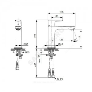 Смеситель для умывальника CONNECT AIR одноручный Ideal Standard A7015AA