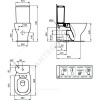 Унитаз без бачка TESI горизонт/выпуск без сиденья Ideal Standard T008201
