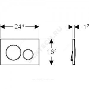 Кнопка для инсталляции Sigma 20 хром глянец/хром матовый Geberit 115.882.KH.1