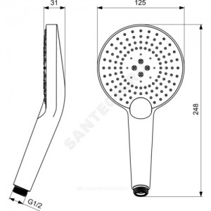 Лейка для душа EVO JET ROUND XL3 3 режима струи Ideal Standard B1759AA