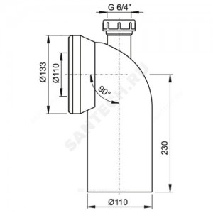 Труба фановая для унитаза 110мм 90гр для пластиковых труб Alca Plast A90-90P40