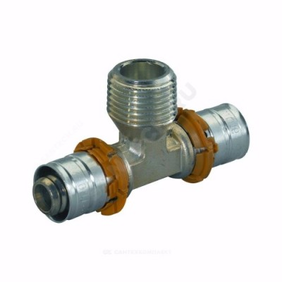 Тройник МП латунь пресс Дн 25х3/4"х25 НР S-PRESS PLUS Uponor 1070593 (1015038)