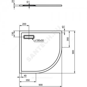 Поддон душевой акрил полукруглый ULTRAFLAT NEW 900х900х25 белый Ideal Standard T449201 .