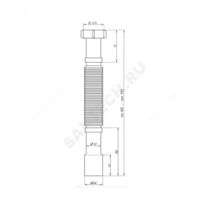 Гофра с гайкой 1 1/4"x32/40 L=495-1325мм АНИ Пласт K217