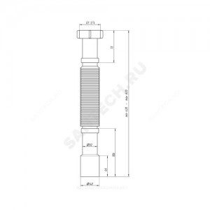 Гофра с гайкой 1 1/4"x32/40 L=320-730мм АНИ Пласт K207