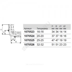 Угольник МП латунь пресс Дн 16х90гр S-PRESS PLUS Uponor 1070523 (1014679)