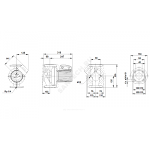 Насос циркуляционный с мокрым ротором для ГВС UPS 40-60/2 FB PN6/10 3х400-415В/50 Гц Grundfos 96401923
