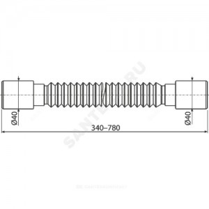 Гофра 40х40 L=340-780 Alca Plast A710