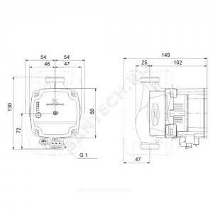 Насос циркуляционный с мокрым ротором ALPHA1 L 15-60 130 Grundfos 99160574