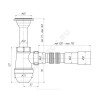 Сифон для умывальника/мойки бутылочный 1 1/4"x40 с гофрой 40х40/50 литой выпуск с нержавеющей решёткой D=65мм АНИ Пласт C2015