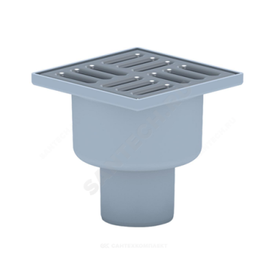 Трап нерегулируемый с "сухим" затвором Дн 50 с нержавеющей решёткой 100х100мм вертикальный выпуск АНИ Пласт TQ5202