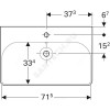 Умывальник мебельный Smyle Square 75 белый Geberit 500.249.01.1